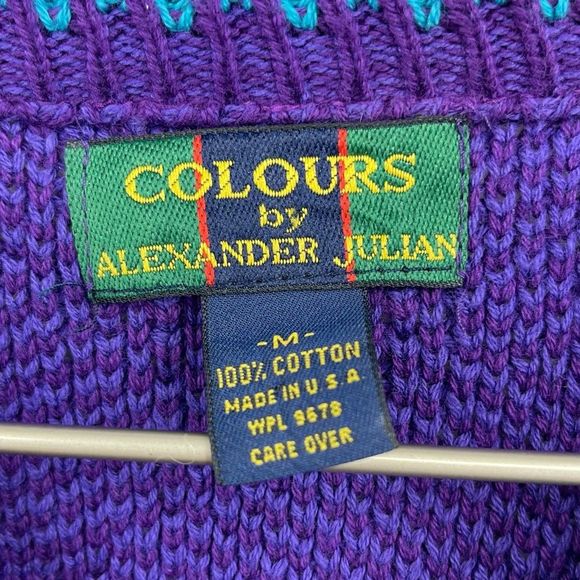 Vintage 90’s Grandpa Purple Retro Sweater SZ M - Picture 4 of 6